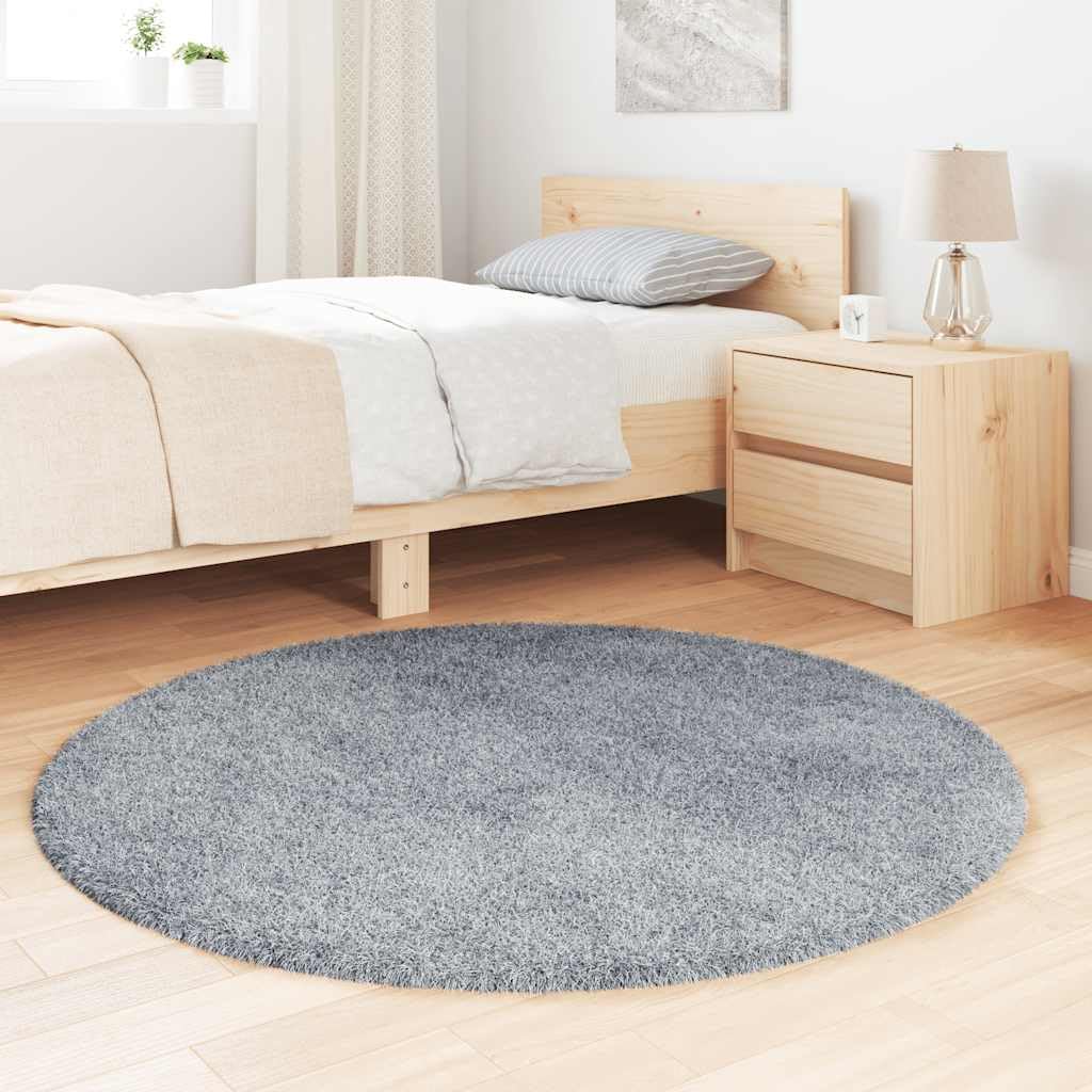 Tappeto Shaggy Pelo Lungo NAVARRA Grigio Chiaro 120x120 cm