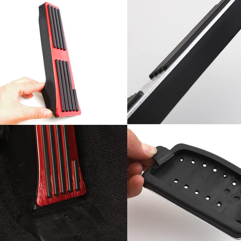 Rifoda Foot Gas Brake Pedal Pad Cover Fit for Hyundai Tucson Santa Fe Sonata Palisade Kia Optima Sorento Sportage K5 Stinger Non-Slip Aluminum Performance Foot Pedals Set(Red)