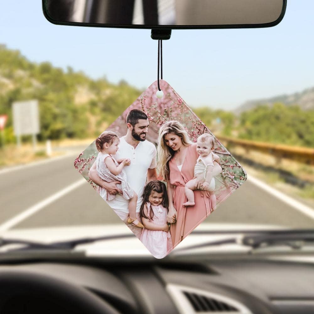 Custom Air Freshener for Car with Image/Text Persoanlized Photo Car Fresheners for New Driver Gifts, Wardrobe, Bathroom, Double Sided Printed