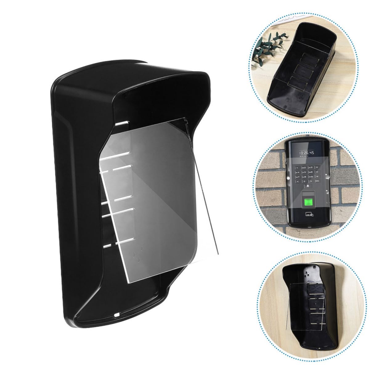 Protection Anti-pluie pour Sonnette en Plastique Noir | Acrylique, Usage Maison Extérieur, Compatibilité Sonnette, Protection Renforcée la Pluie