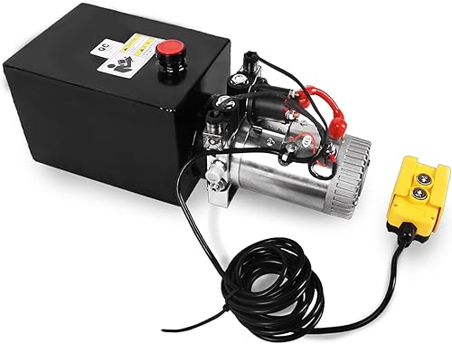 Miniatura 7 de Unidad de potencia hidráulica de 6 cuartos de galón y 6 vías, bomba hidráulica solenoide de doble efecto de 12 V CC con depósito de plástico para