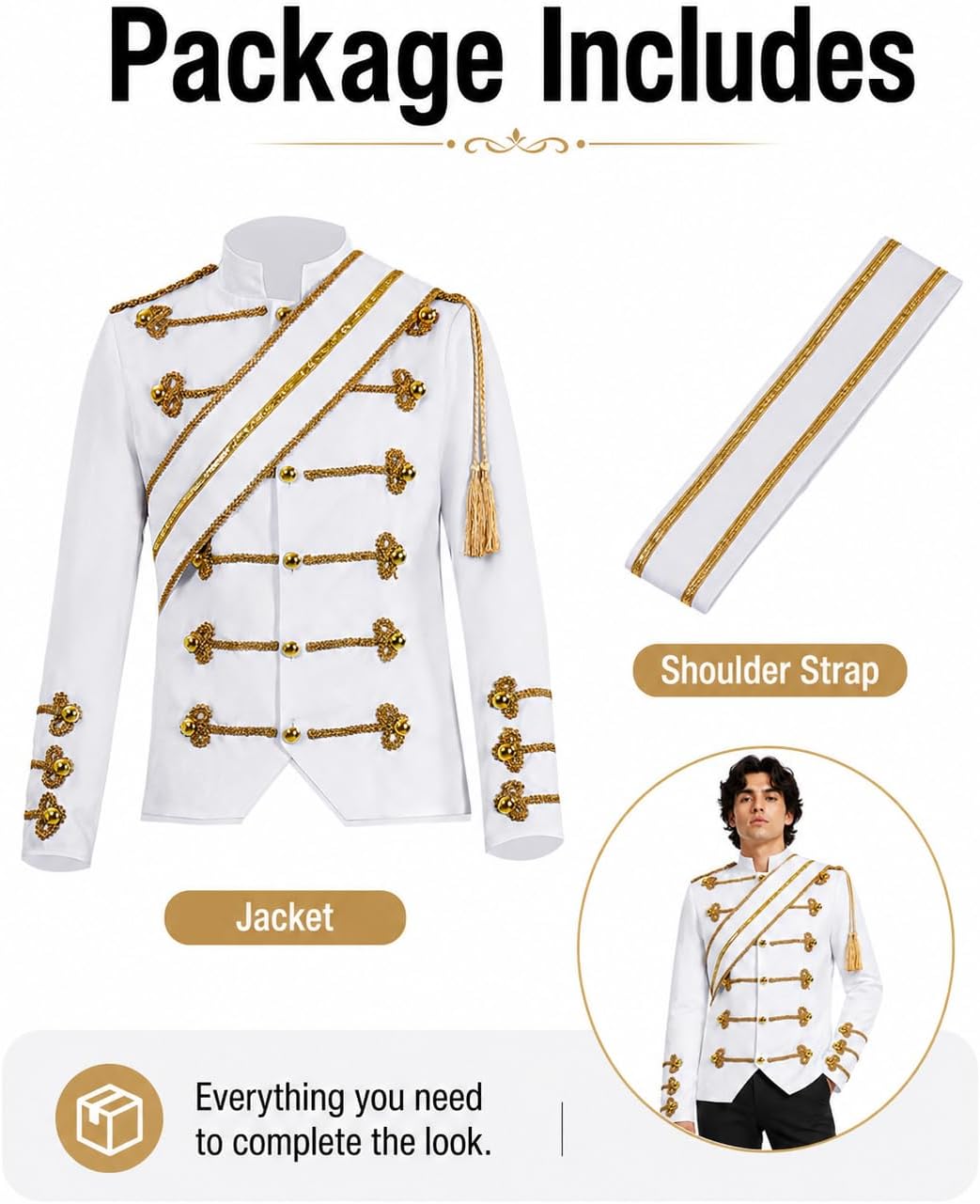 Mens Military Stage Jacket Gold Braided Pop Star Costume Coat for Men Women Party