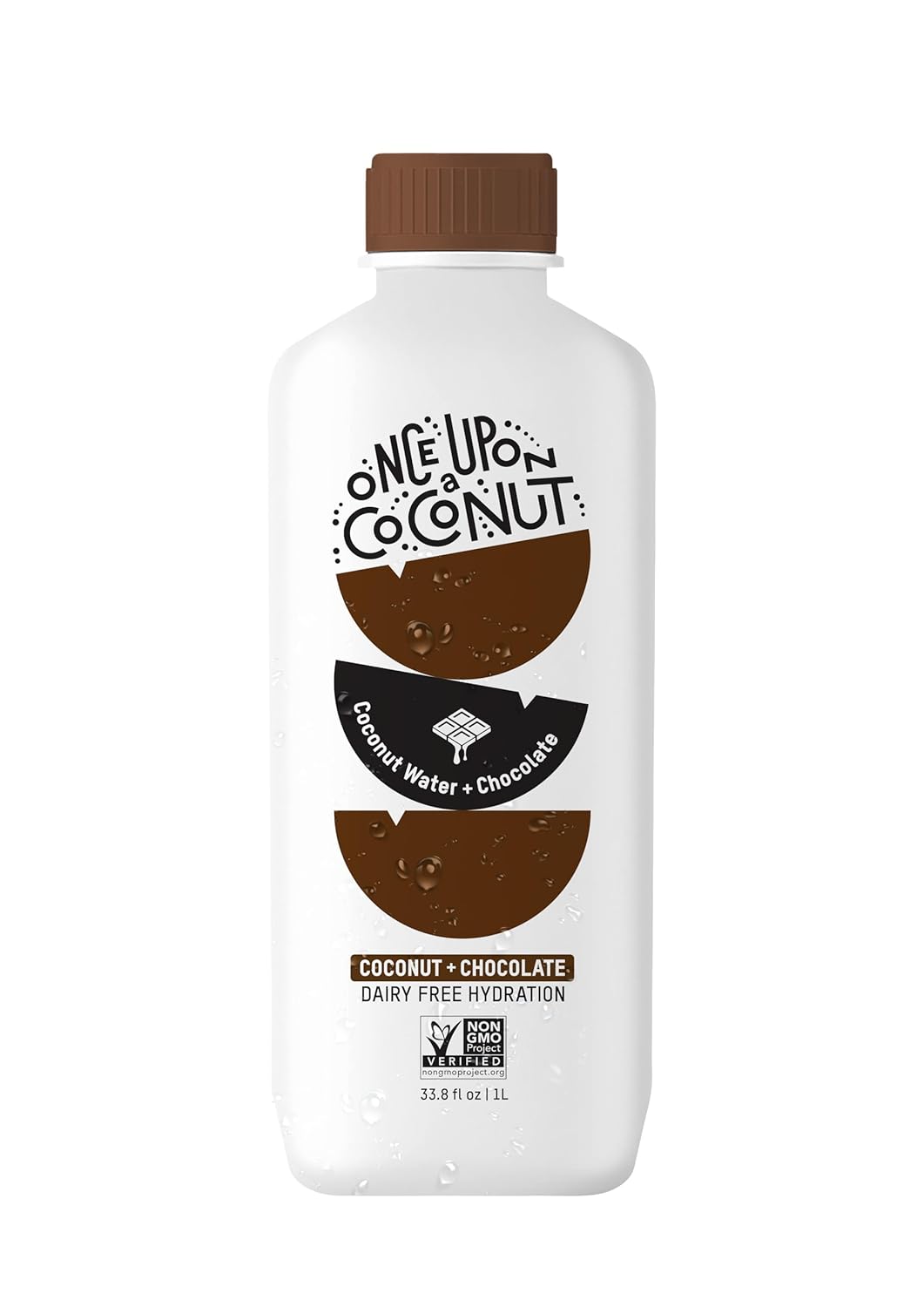 Once Upon a Coconut Premium Chocolate Coconut Water 1L - Low Calorie All-Natural Drink with Electrolytes - Non-GMO - Gluten-Free -33.8 Fl Oz (Pack of 12)
