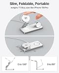 EXW Qi2.2 25W Chargeur sans fil pour Mag-Safe, pliable 3 en 1 Support de charge pour iPhone COMMISSION ÉCONOMIQUE POUR L'EUROPE Series, Montre Apple Ultra/11-4 & AirPods, 35W Adaptateur, 5FT câble & Pochette de voyage, blanc