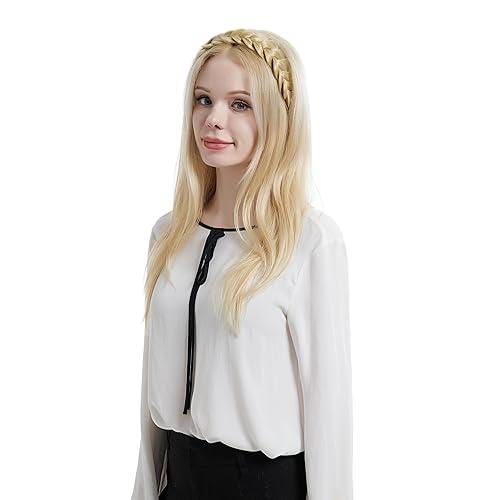 Miniatura 6 de Diadema trenzada de 2 hebras, clásica, gruesa, trenzada, ancha, elástica, elástica, de calidad, sintética, trenzada, para mujeres y niñas, estilo