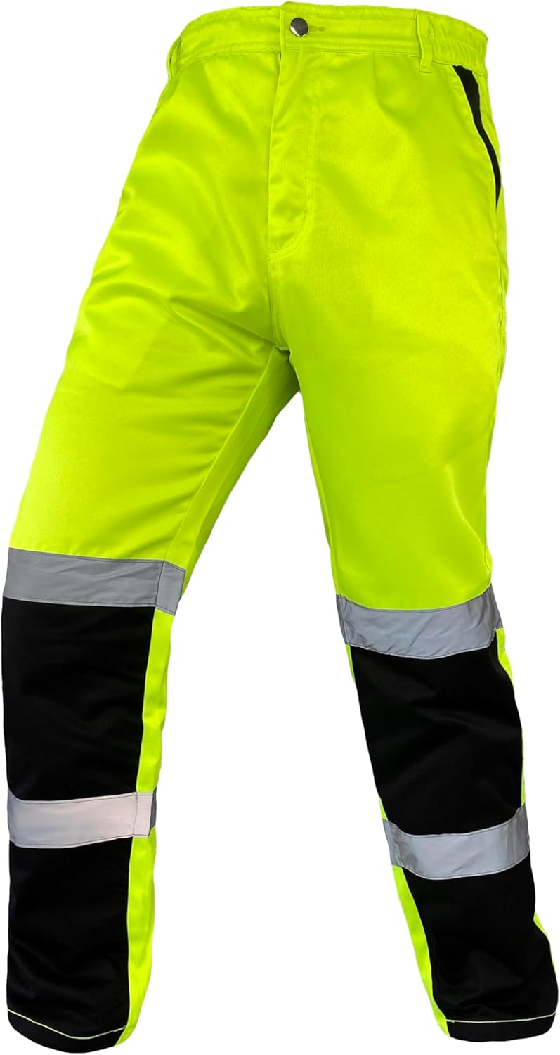 Notus Men’s High Visibility Two-Tone Reflective Pants Hi Vis Cargo Safety Work Pants
