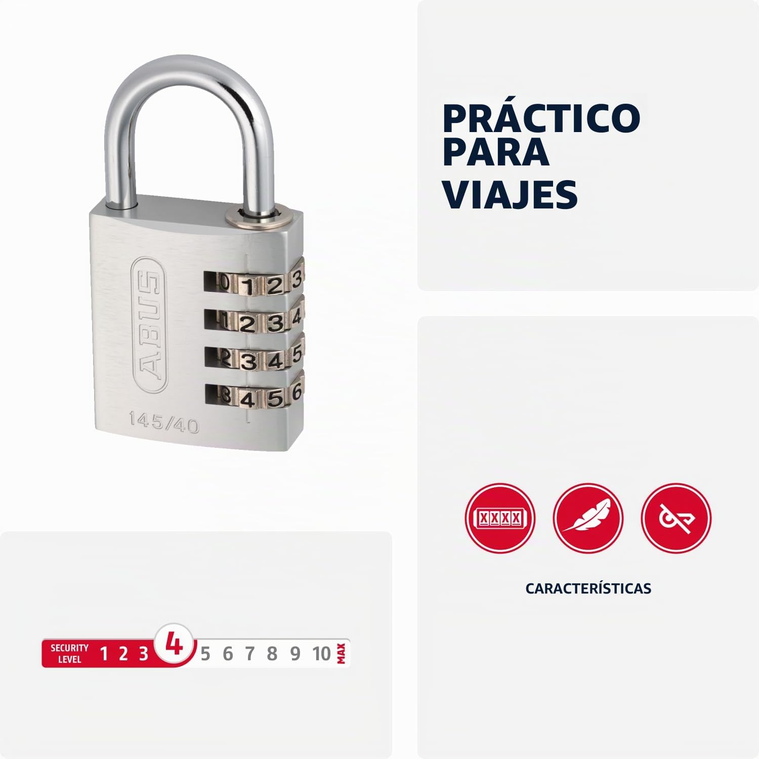ABUS Candado de combinación 145/40 verde - candado para maletas, taquillas y mucho más - candado de aluminio - código numérico personalizable - nivel de seguridad ABUS 4