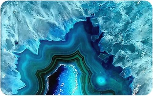 ASEELO Tapete de cocina de franela de color azul aguamarina brillante tapete antideslizante para puerta tapete absorbente para tina 20 x 315 pulgadas