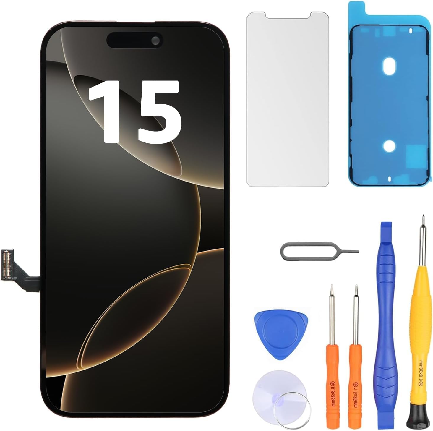 LL TRADER Écran pour iPhone 15 LCD 6,1" Écran de Rechange FHD Écran Tactile 3D T