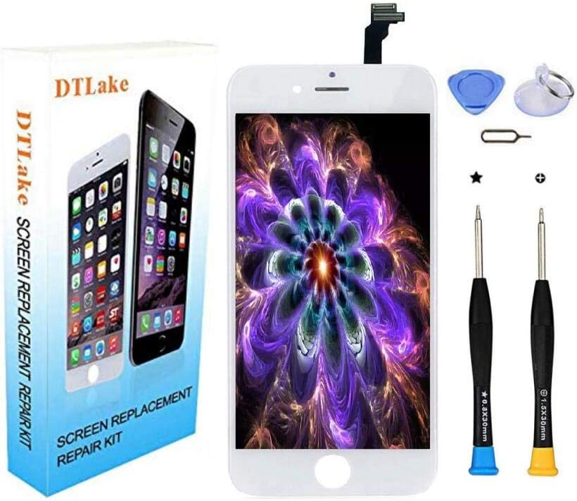 Premium Screen Replacement,Compatible iPhone 6 Plus(Model A1522, A1524, A1593), LCD Replacement Screen with Touch Screen Digitizer Fram Assembly Full Set + Free Tools (White)
