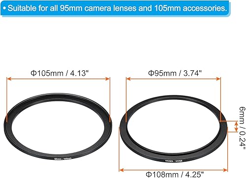Vista 55 de PATIKIL Anillo escalonado de metal de 1.339 in-1.929 in, anillo adaptador de filtro de lente de cámara, anillo adaptador de filtro de aluminio