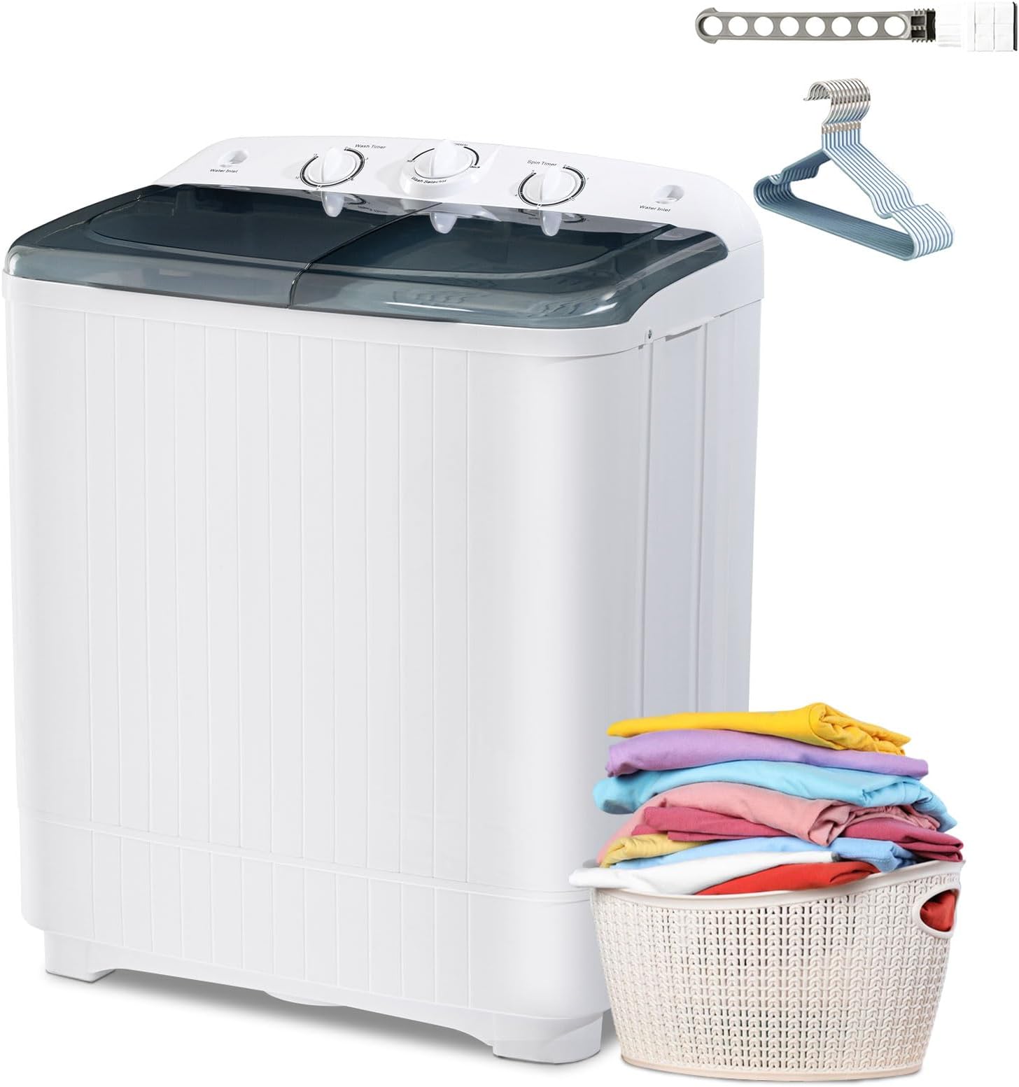 - Erivess 2-in-1 Portable Washing Machine, 13lbs Wash 9lbs Spin Capacity, Compact Mini Washer and Dryer Combo, Portable Washing Machines for Apartments, Automatic Clothes Washer for Dorm RV Camping