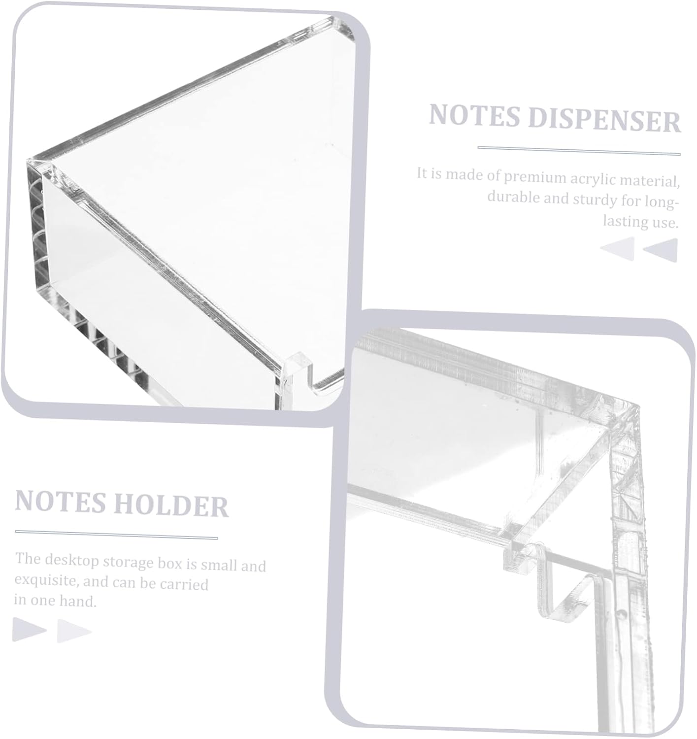2pcs Memo Holder Note Box Dispenser Organizer for Desk Modern Design Paper Pad Storage for Office Home School Use Keeps Items Organized and Easily Accessible