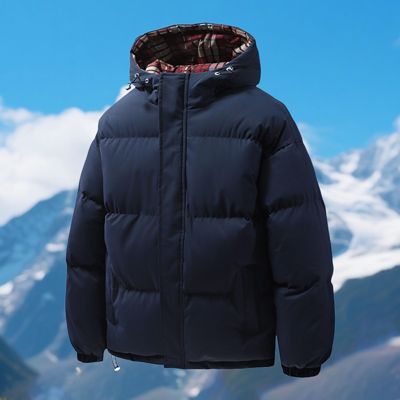 Générique 2027 - Doudoune d'hiver chaude et épaisse, coupe-vent, manteau pour temps froid avec capuche, isolation thermique extérieure, pour un usage quotidien