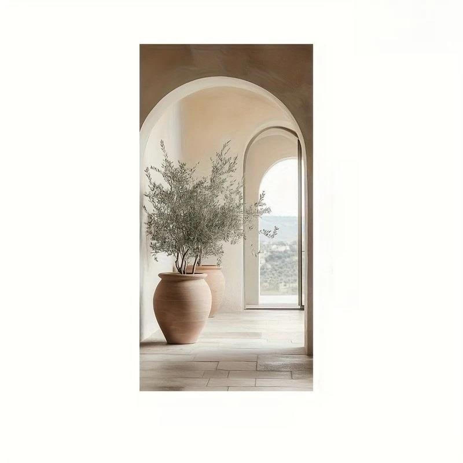 Yocheng Vase And Plant Poster And Prints Abstract Archways Canvas Painting Wall Art Picture For Living Room Home Decor 60x90cm No Frame