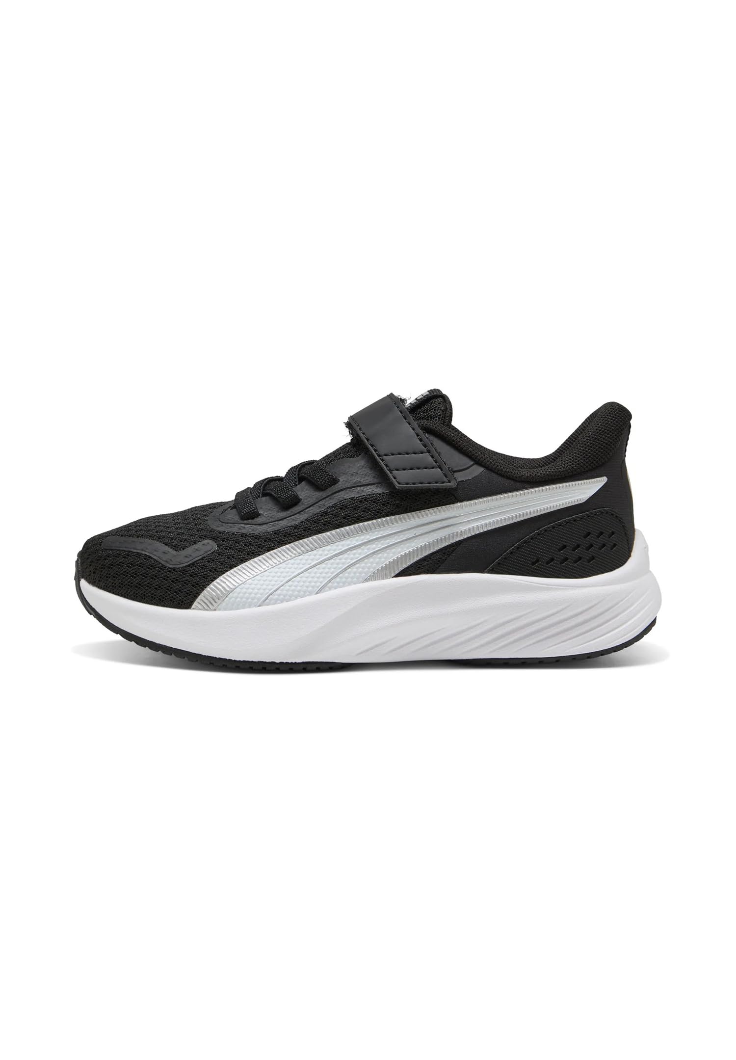 PUMA Unisex Pounce Lite Ac+ Ps Sneaker dziecięce, Puma Czarny PUMA Biały PUMA Srebrny, 34 EU