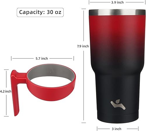 Miniatura 167 de 10 oz Tumbler with Handle and 2 Straw 2 Lid, Insulated Water Bottle Stainless Steel Vacuum Cup Reusable Travel Mug,Turquoise Negro