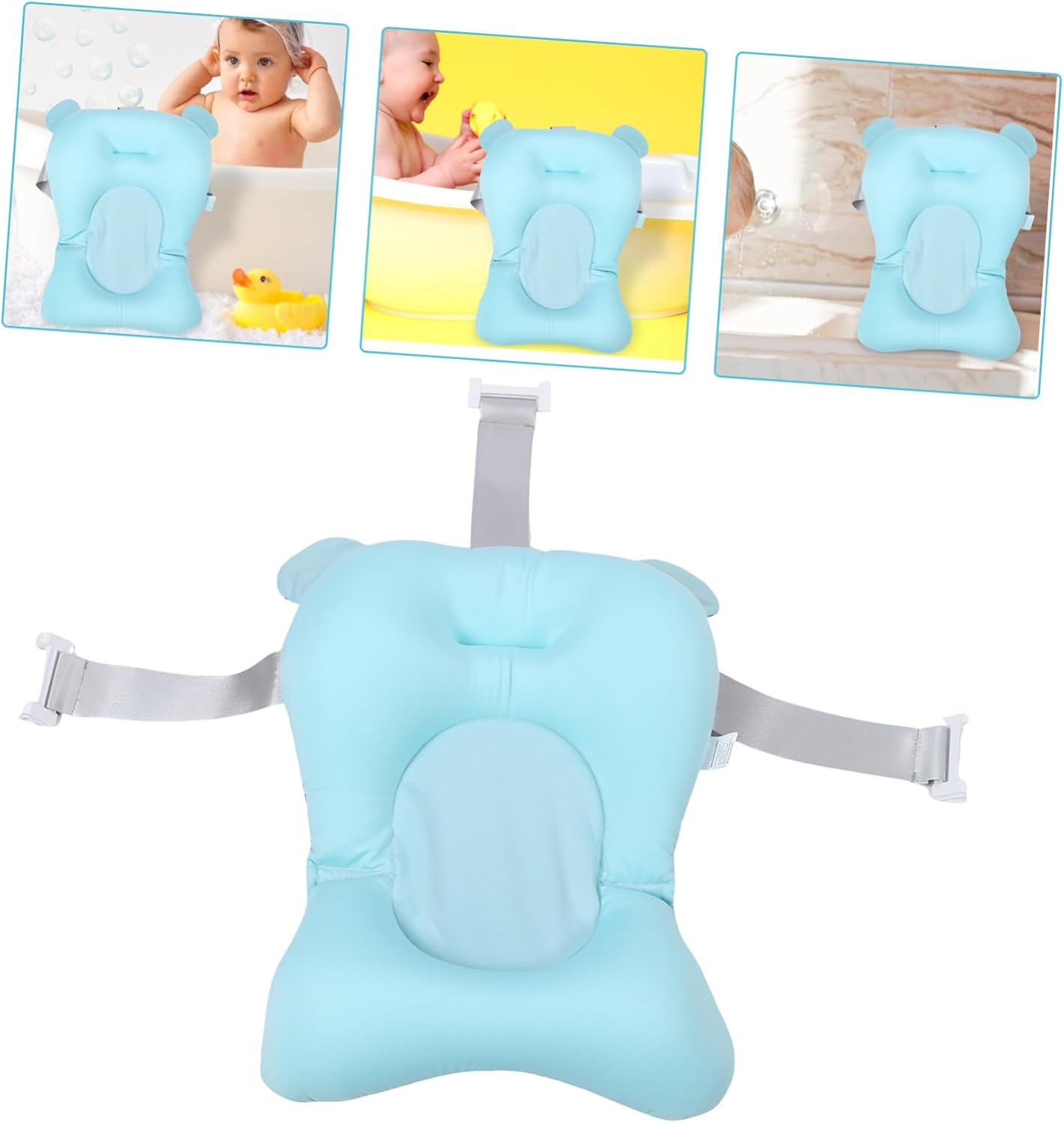 Bath Cushion Bath Seat Support Soft Non Slip Tub Mat for Newborns with Upright Side Comfort and Easy Clean Design Cartoon Style