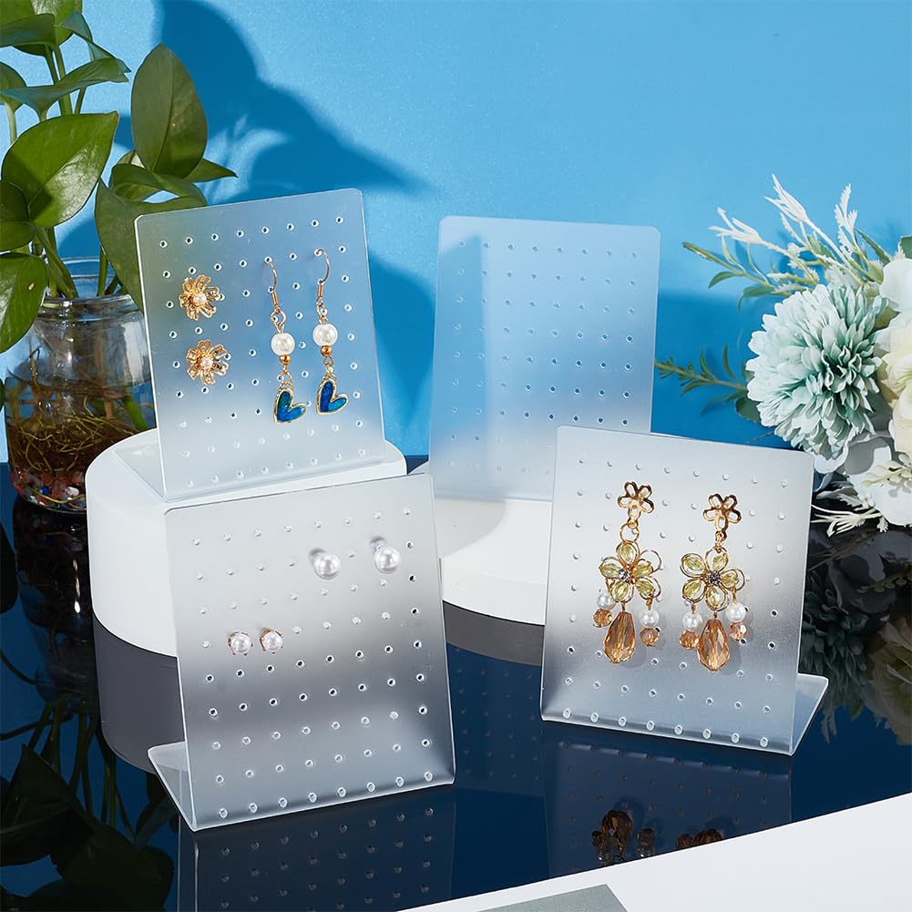 4-Pack Acrylic Earring Display Holders - 72 Holes Each For Stud Earrings Storage Or Retail Showcase - View #9