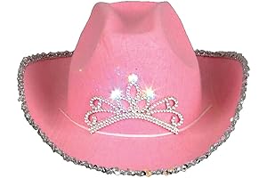 Rhode Island Novelty Child Pink Cowboy Hat with Blinking Tiara