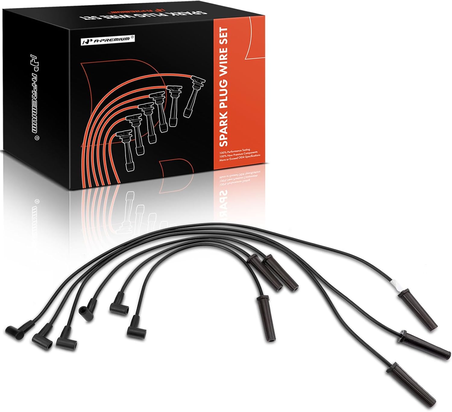 A-Premium Ignition Spark Plug Wires Set of 6 Compatible with Buick Century 1994-1996 & Oldsmobile Cutlass Ciera 1994-1996, Cutlass Cruiser 1994, Cutlass Supreme 1993-1994, 3.1L, Replace# 12096426