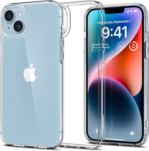 Spigen Ultra Hybrid [Long Lasting Clarity] [Military Grade Shockproof] Case Compatible with iPhone 14 Plus - Crystal Clear