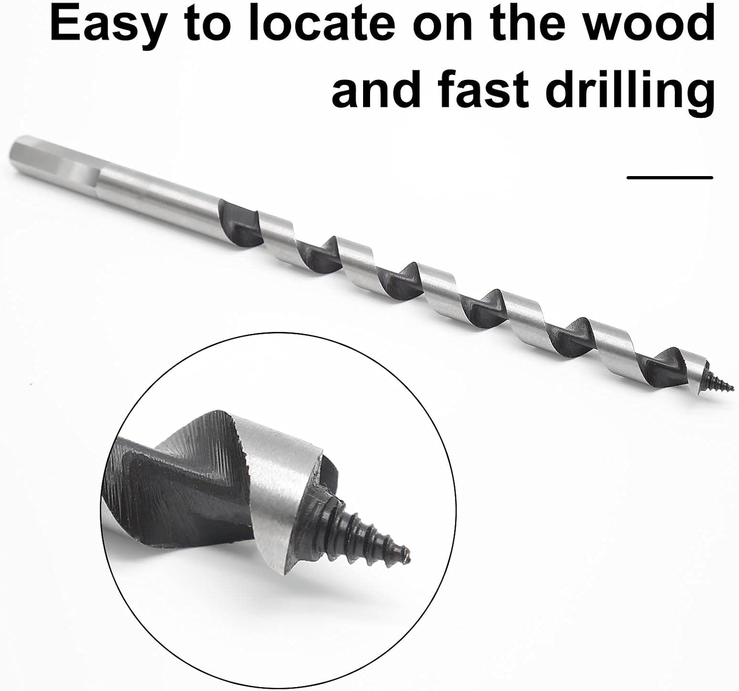 1/2 Inch Diameter Wood Auger Drill Bit, 9 Inch (23cm) Length Ship Auger Bit Wood Hole Cutter for Hardwood, Softwood - 2 Pack