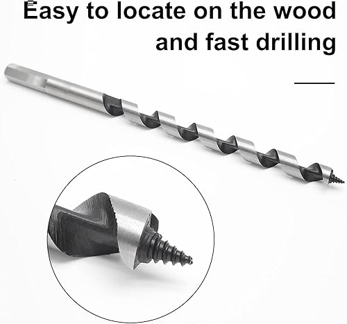 Miniatura 4 de Broca de taladro para madera de 12 pulgada de diámetro, 9 pulgadas de longitud, cortador de agujero para madera dura, madera blanda, paquete de 2