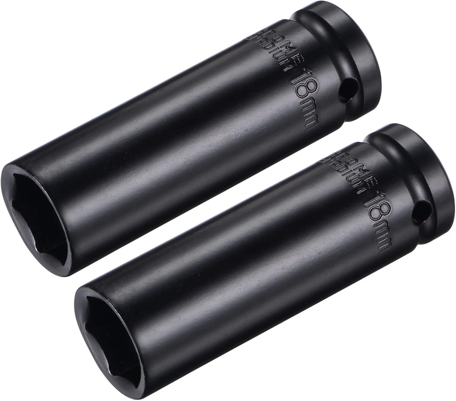 uxcell 1/2" Drive by 19mm Deep Impact Socket, Heat-Treated CR-V Steel 3.15" Length, 6-Point Metric Sizes 2 Pcs