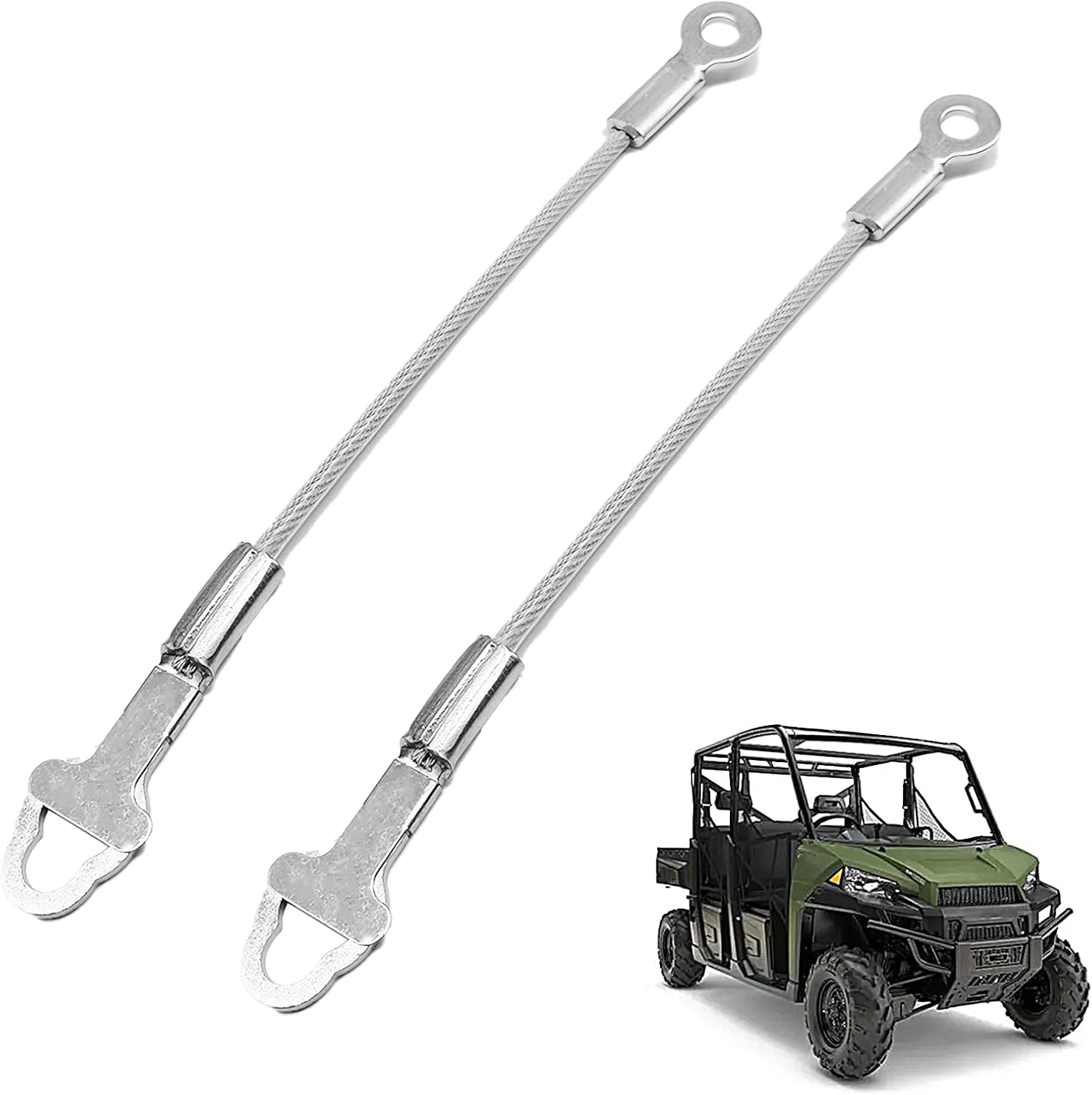 2PCS Tailgate Cable Compatible with Polaris Ranger 2005-2006, 500 2005-2010, 700 2005-2009, 800 2010-2016, 900D 2011-2014 Tail Gate Cable Replace # 7081215 7081445