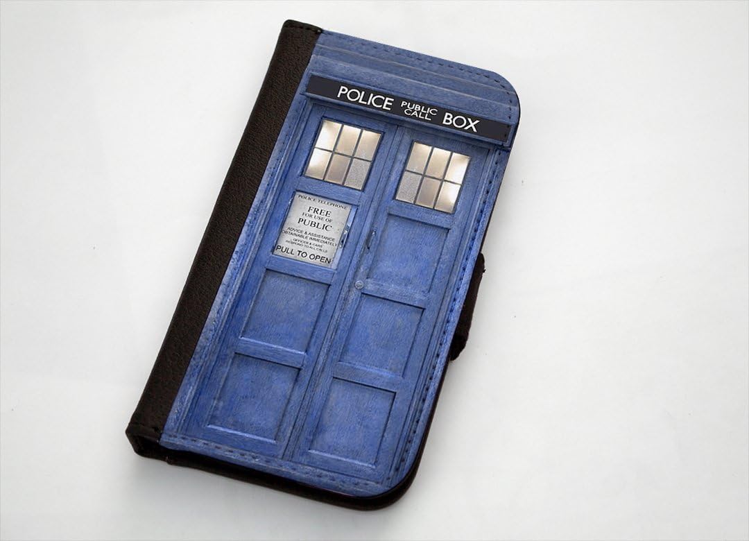 Doctor who inspired tardis iPhone 5 / 5s leather wallet case by Little Brick Press