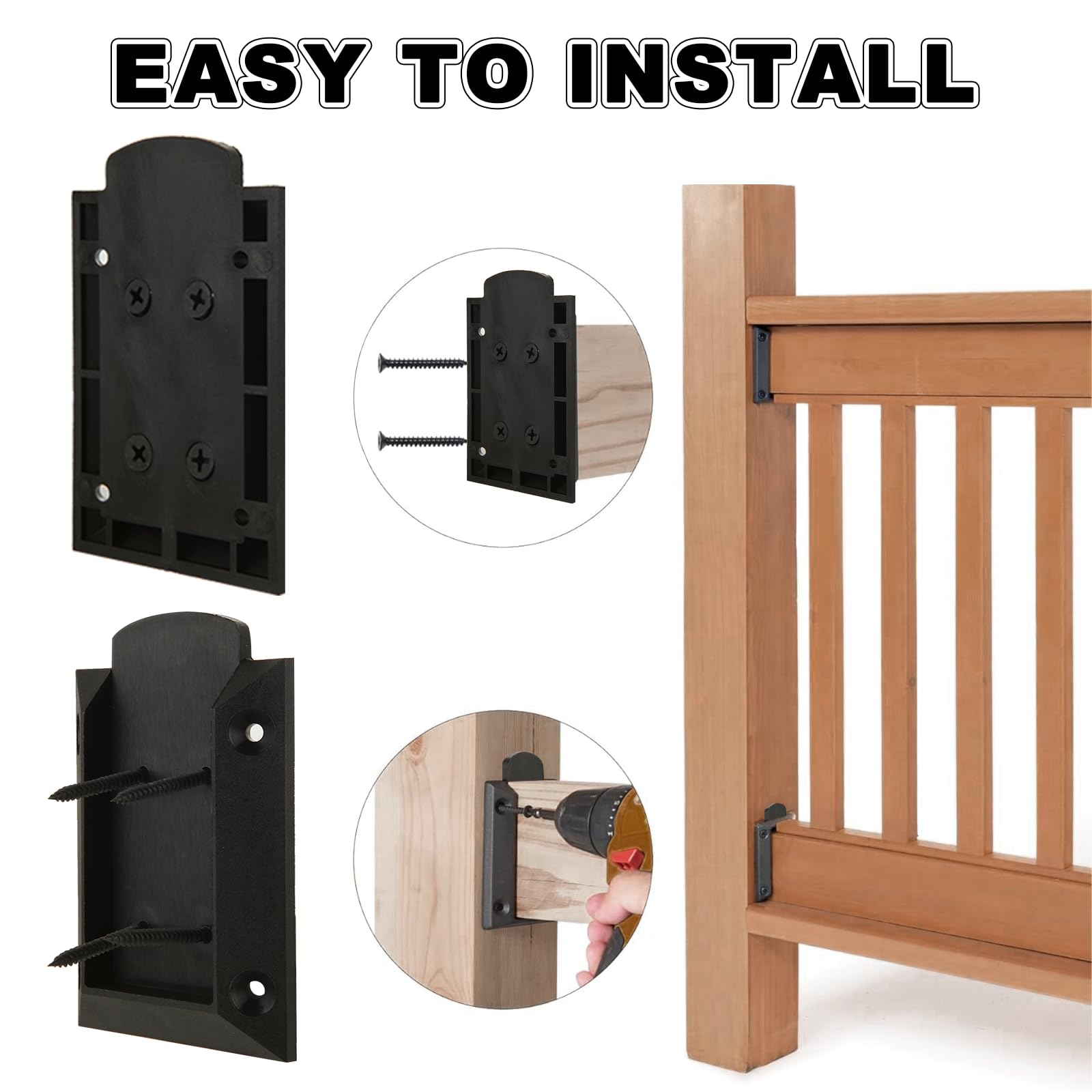 20 Conectores De Soporte De Barandilla De Cubierta Para Barandillas De 2 X  4 Pulgadas, Soportes, image size:1600x1600