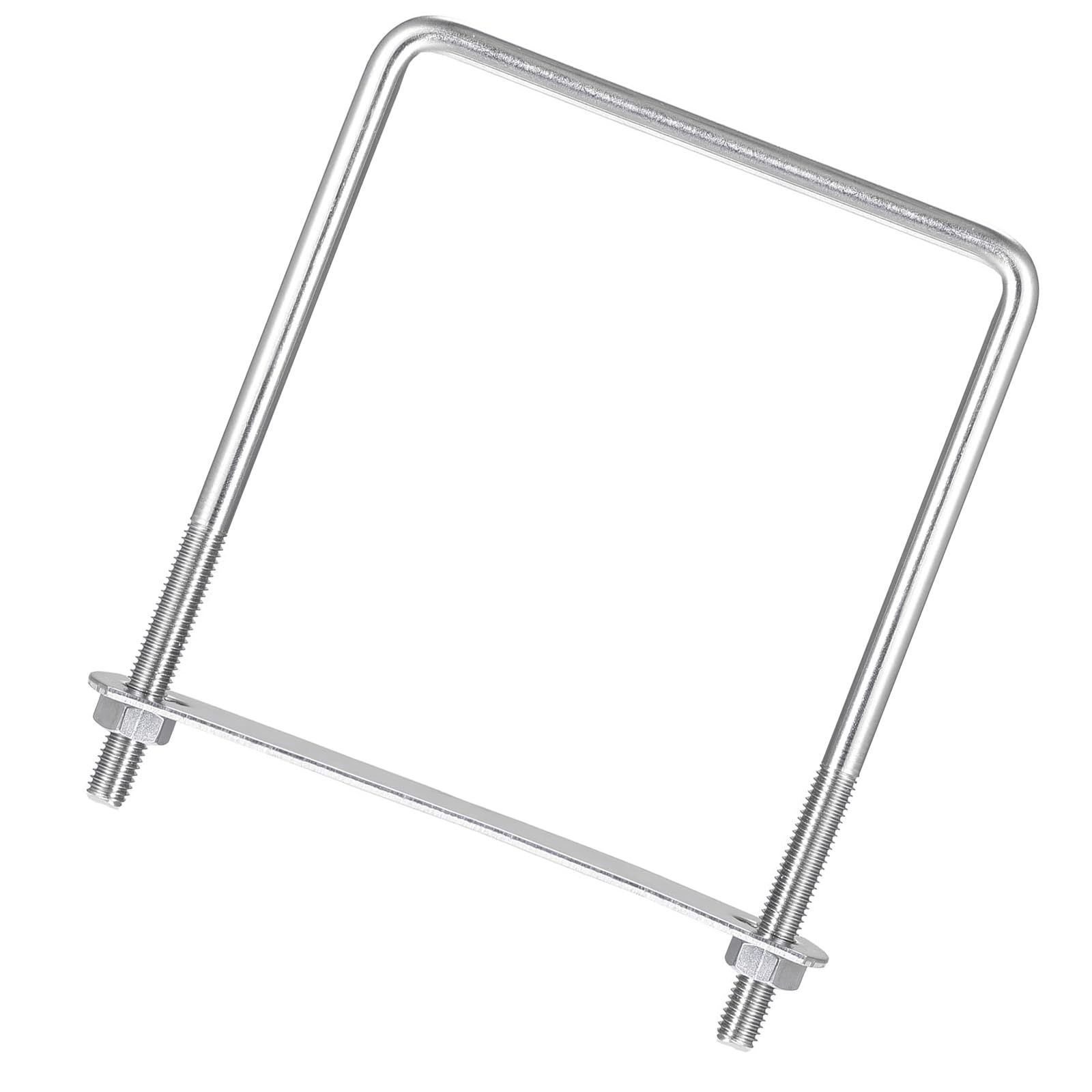 Unifizz Square U-Bolt,3 Set 304 Stainless Steel M8 U Bolts 110mm(4.41") Inner Width 150mm Length with Nuts and Frame Plate for Automobiles Boat Trailer