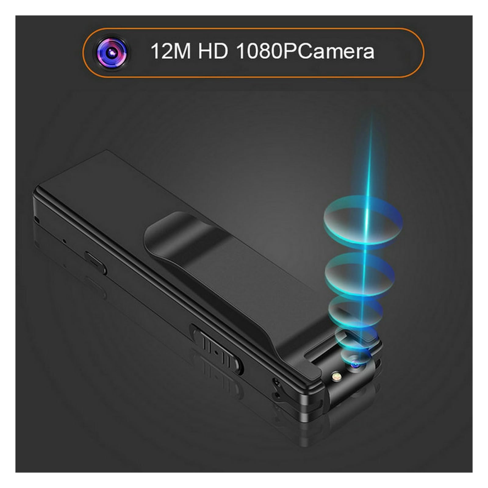 Cámara de acción Cámara Digital Magnética Full HD 1080P Videocámara Soporte De Grabación De Video 128GB Tarjeta TF Linterna Coche Deportivo DV Cámara De Acción(with 128G TF Card)