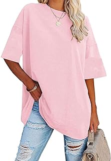 Oversized T Shirts for Women Loose Fit Crewneck Short Sleeve Tops Summer Casual Blouse Y2K 2025 Basic Tees