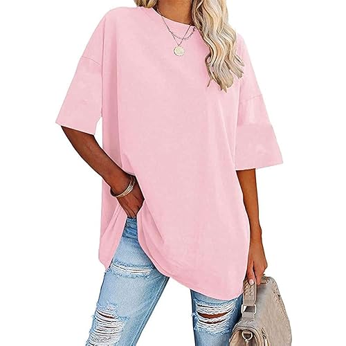 luwita Oversized T Shirts for Women Loose Fit Crewneck Short Sleeve Tops Summer Casual Blouse Y2K 2026 Basic Tees