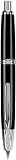 PILOT Vanishing Point Collection Refillable & Retractable Fountain Pen, Black Barrel with Rhodium Accents, Blue Ink, Broad Nib (60342) – view 1