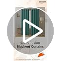 Image of Cloth Fusion 75% Blackout Door Curtains 7 Feet Long Set of 2, Room Darkening Parda with Stainless Steel Grommets for Home Decor (7x4 Feet, Sea Green)