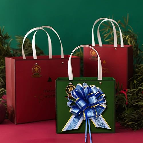 Miniatura 4 de OPSFALCON 6 piezas de lazos grandes con diseño floral azul para tirar, lazos para envolver regalos, bodas, cumpleaños, Navidad, día de San Valentín,