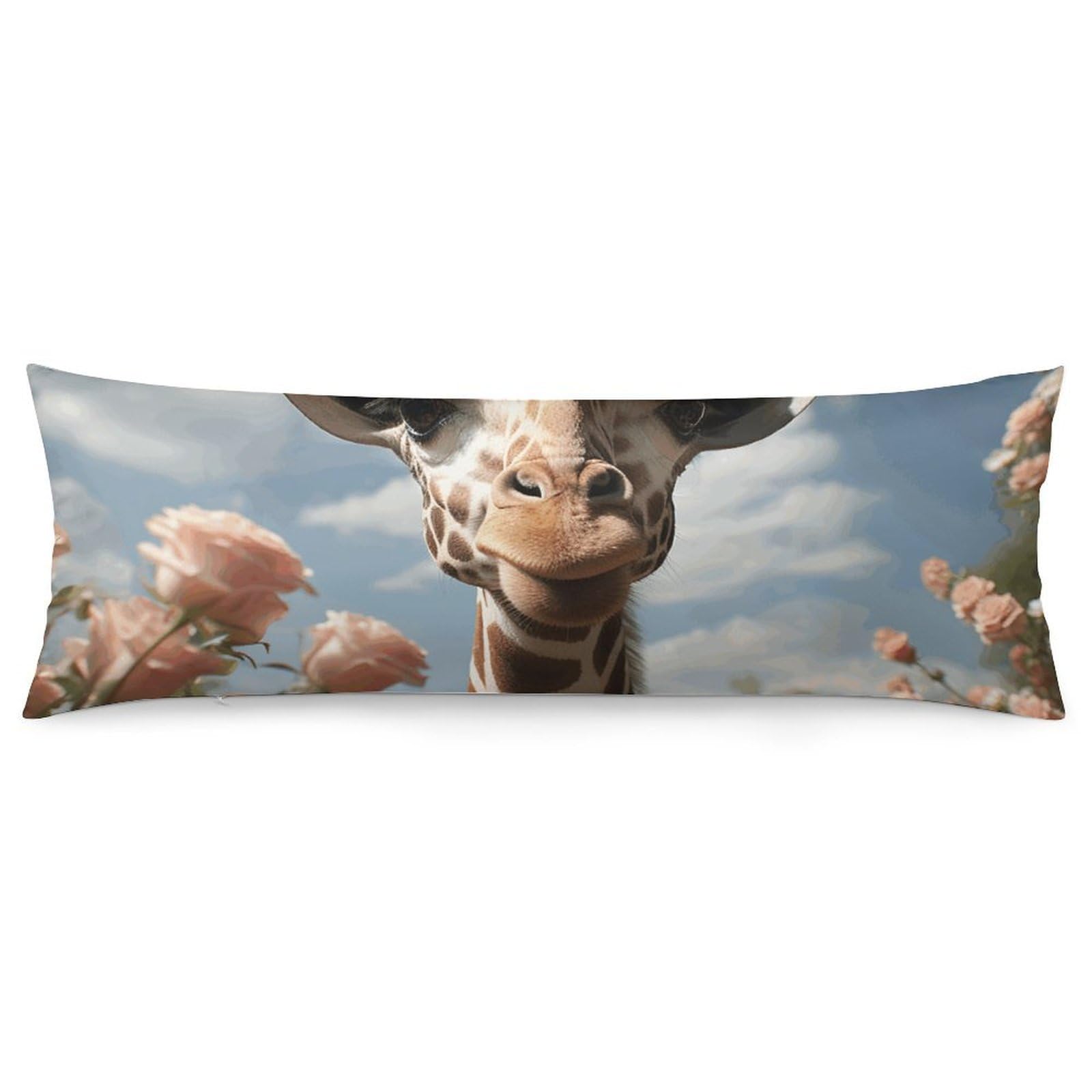 2 Pack Pillow Cases for Hair and Skin, Soft Breathable Pillow Case Covers with Hidden Zipper, Beautiful Giraffe Pillowcase 20"x54" Pillow Covers for Sleeping Gift