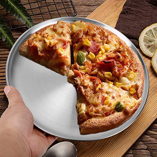 4 Pack Stainless Steel Plates 8 Inch， Durable Camping Dishes For Meat Steck Beef Hot Dog Oven Baking #TOP4