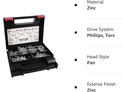 Miniatura 9 de Milescraft 52000003 700 piezas. Kit de tornillos de bolsillo T20