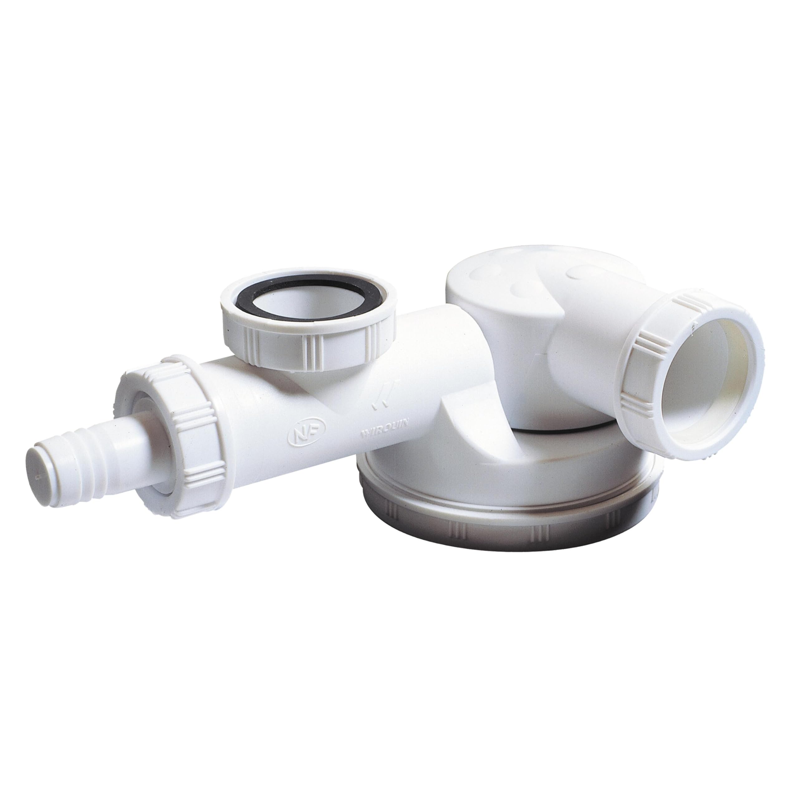 Wirquin 30724276 Siphon évier gain de place Ø40 Espace avec garde d'eau 50 mm, blanc
