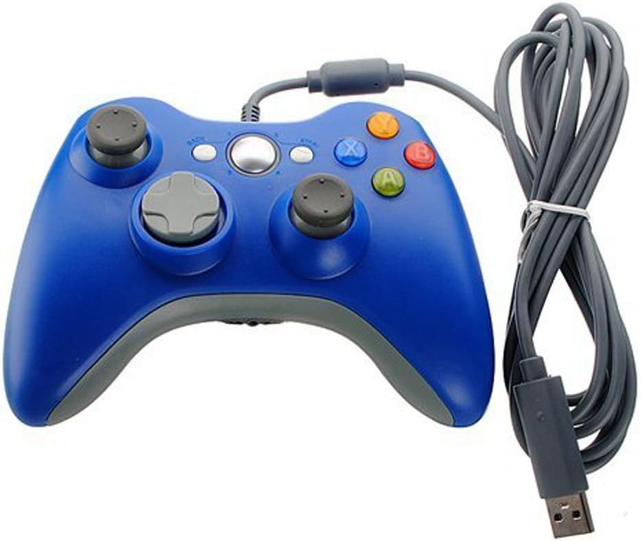 ameego Xbox 360 Game Controller USB Wired Gamepad Game Joystick Joypad for Microsoft & Windows PC (Blue)