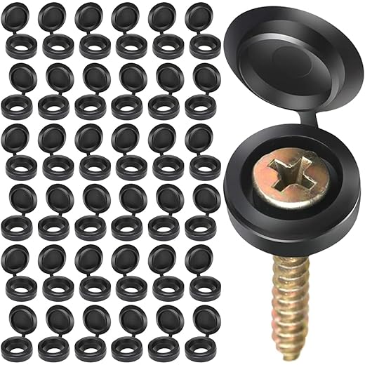 Serplex Plastic Screw Cover Caps 300Pcs Black