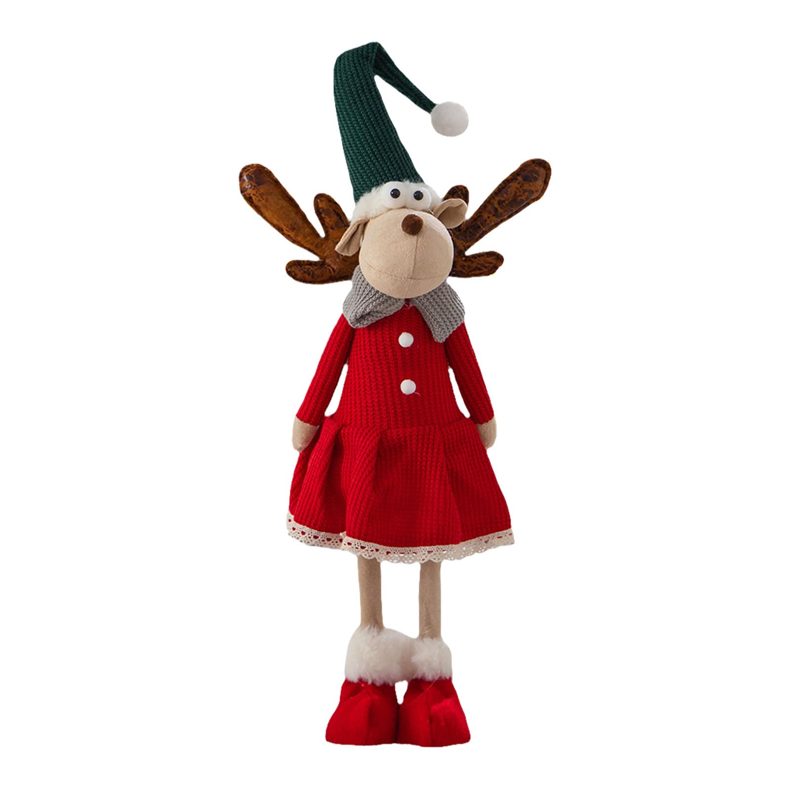 Hsioluted Standing Santa/Snowman/Deer Figurine Christmas Window Decoration Holiday Season Ornament for Tabletop Party Supplies Christmas Decoration