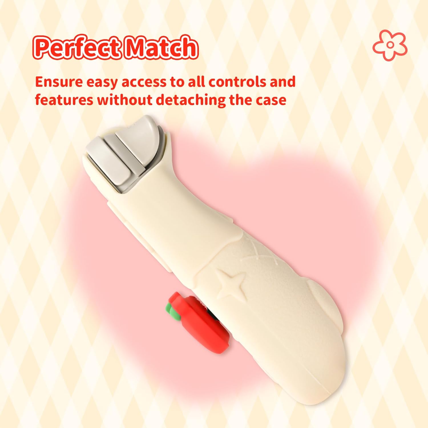 Switch Lite Protective Case,Soft Silicone Protective Cover Case,Anti-Scratch Protector for Switch Lite with 2 Thumb Grip Caps - HLK Off White | Soft Silicone, for Switch Lite, Off White - Image 4