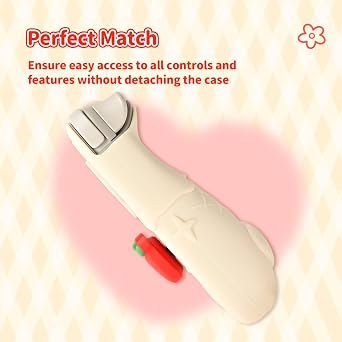 Kuitmor Switch Lite Protective Case,Soft Silicone Protective Cover Case,Anti-Scratch Protector for Switch Lite with 2 Thumb Grip Caps - HLK Off White