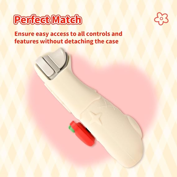Kuitmor Switch Lite Protective Case,Soft Silicone Protective Cover Case,Anti-Scratch Protector for Switch Lite with 2 Thumb Grip Caps - HLK Off White