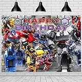 Treasures Gifted Transformers Backdrop 4.25ft Tall x 6ft Wide - Transformers Party Decorations - Transformers Birthday Banner - Transformers Party Supplies - Transformers Birthday Backdrop
